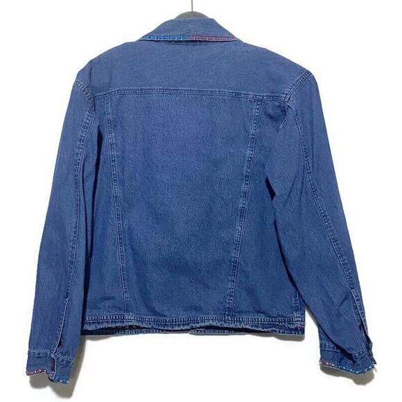 Jacqueline Lauren Jean Short Jacket Women's Large Studded Embroidered Denim - Picture 3 of 8